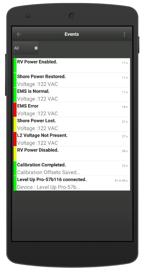 oneView event list for Level Up Pro